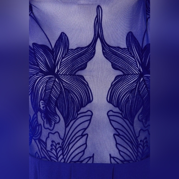 Lulu's Blue High Low Dress Lace Chiffon Fairycore Foliage Before Beauty Small - Picture 9 of 14